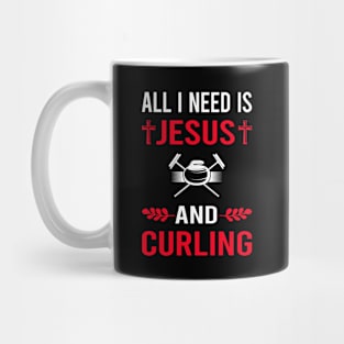 I Need Jesus And Curling Mug